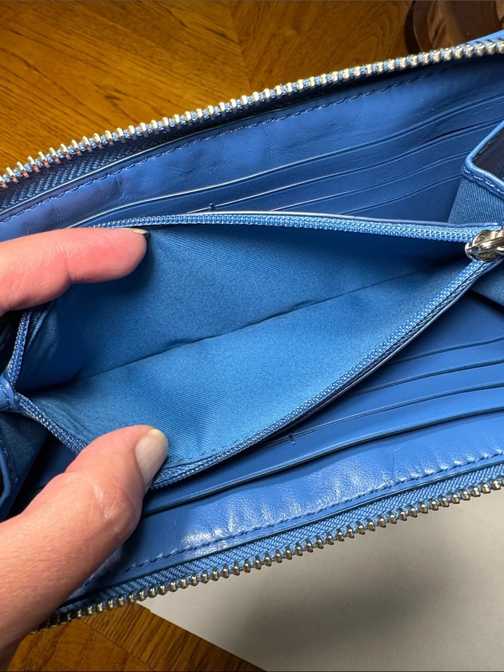 Coach Signature Stripe Accordion Zip Wallet